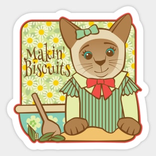 Siamese Cat Making Biscuits Sticker